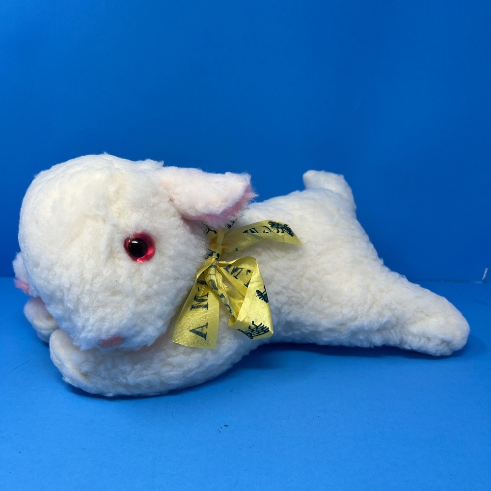White Lamb Sheep Musical Windup Plush Baby Nursery Soother Lullaby Toy 12 inch